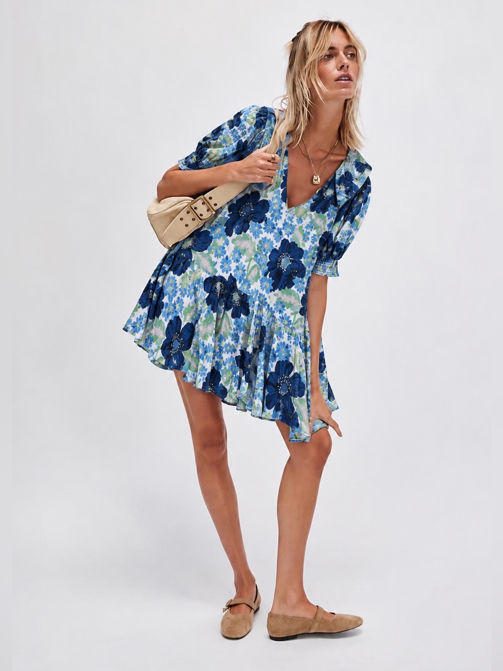 Free People Sz Md Moon Chaser Mini Dress